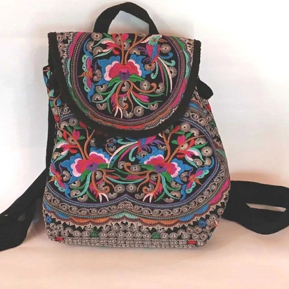 Embroidered Canvas Backpack
